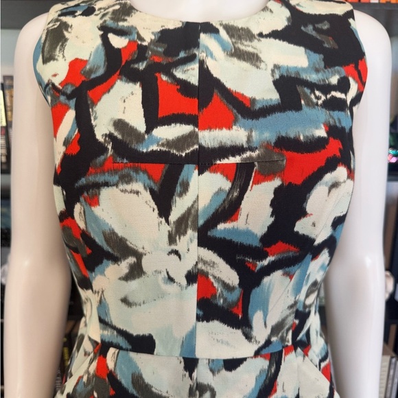 Milly Red and Black Sheath Mini Dress Sleeveless Crew Neck - Picture 5 of 10